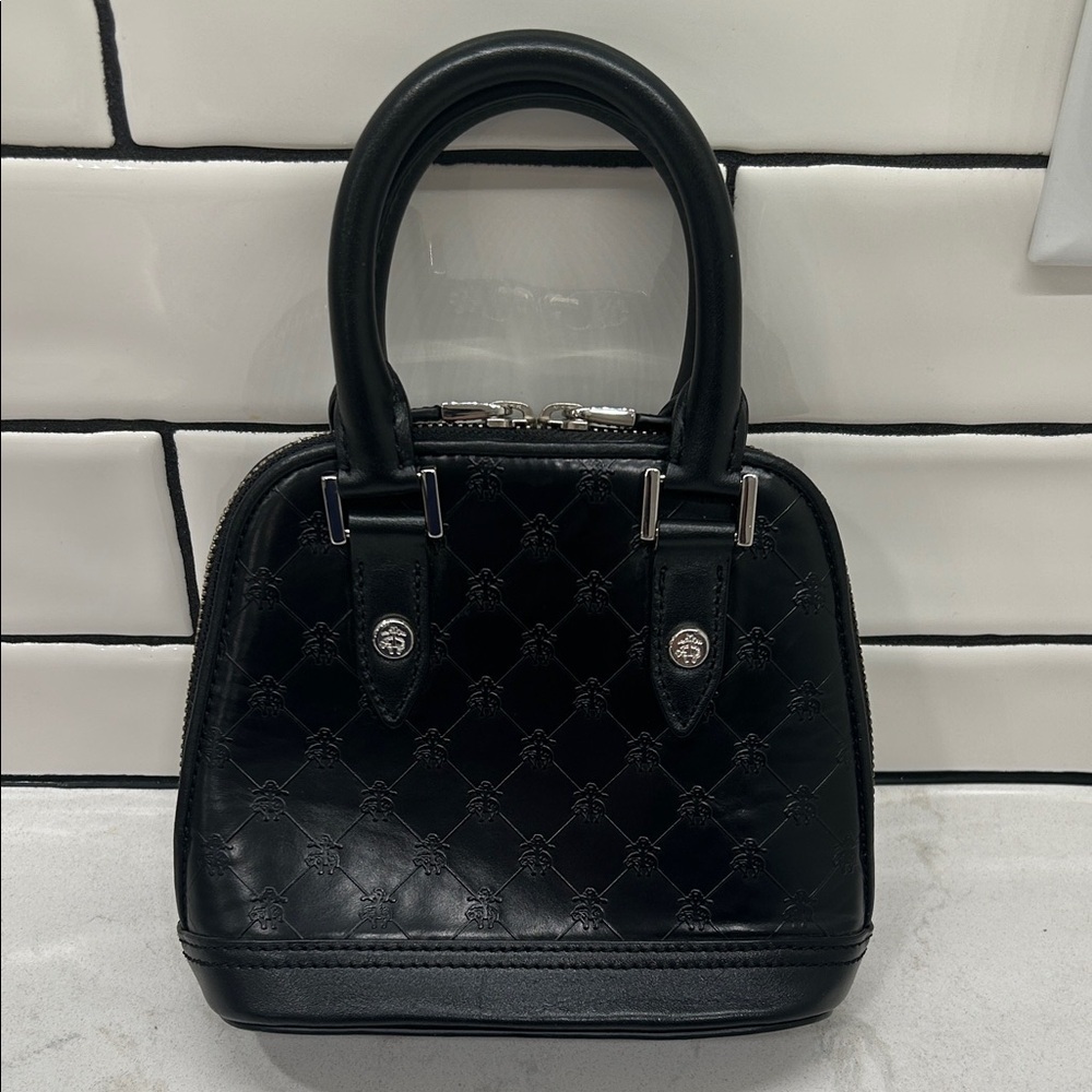 Brooks‎ Brothers Leather Elegant Black Handbag Preppy Minimalist Old Money - Picture 14 of 14